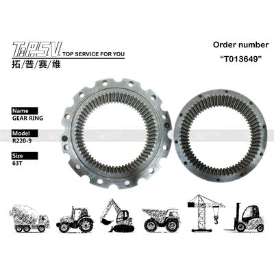 R220-9 เครื่องขุดสวิงสแตนเลส ริงเกียร์ 39Q6-12110 63T สําหรับการทํางานที่เรียบร้อย
