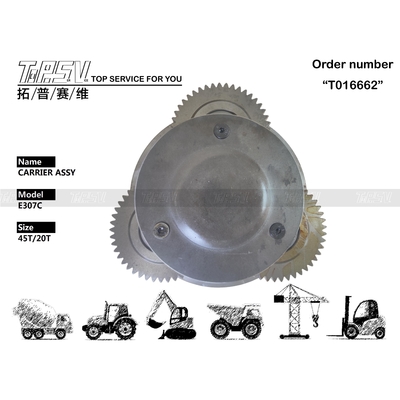 สแตนเลส Heavy Duty E307C Excavator Travel 1 Stage Carrier Assy สีดําสําหรับการดําเนินงานก่อสร้างภาระหนัก