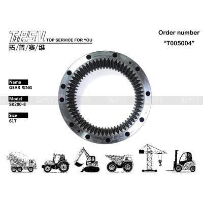 YN32W01056P1 SK200-8 อุปกรณ์ขุดวงจรสวิงเกียร์วงแหวนสําหรับการขับเคลื่อนสวิงอะไหล่เครื่องขุด