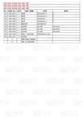 E120B แคทาล็อก 099-4141 เครื่องขุดเหล็กภาระหนัก เครื่องขับเคลื่อนท้าย