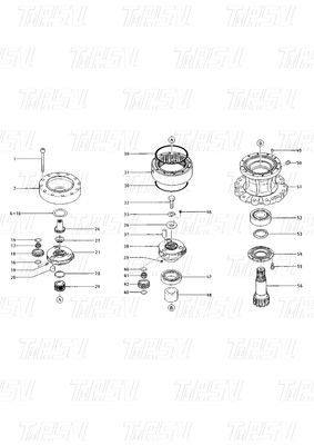 เครื่องขุด เครื่องลดแรงสวิงในสีสี 099-0229 แคตอลอล์ก E120B