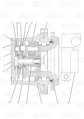 คาตาล็อก 128-1827 สแตนเลส CATERPILLER Excavator มอเตอร์ขับเคลื่อนท้าย E312A