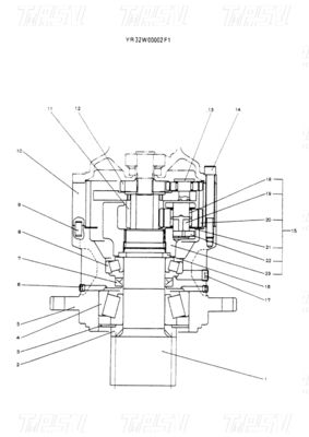 YR32W00002F1 Bolt On Excavator Swing Drive เครื่องลดดาวสําหรับการเหมืองแร่และพลังงาน SK60-5 แผนการ