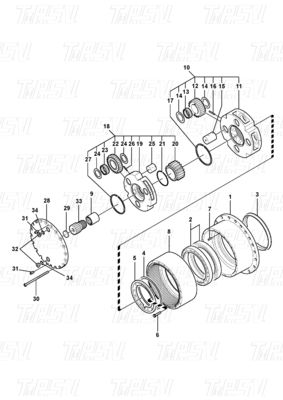 VOE14528733 เครื่องขุดเหล็กสีที่กําหนดเอง เครื่องลดการขับเคลื่อนปลายดาวเคราะห์