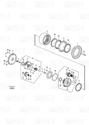 VOE14575732 กล่องเกียร์การเดินทางสําหรับเครื่องขุดเหล็ก สําหรับ Volvo Catalogue EC240B