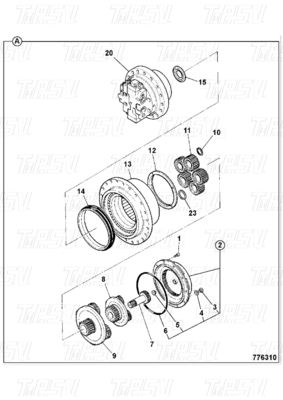เครื่องขุดเครื่องขับเคลื่อนท้ายกล่องเกียร์คัตาล็อกสําหรับไฮดรอลิกการเดินทาง มอเตอร์ขับเคลื่อน JS220 20/925318