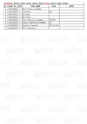 333/K0684 เครื่องขุดเหล็กกล่องเกียร์การเดินทาง พร้อมเครื่องขับเคลื่อนมอเตอร์การเดินทางแบบไฮดรอลิก JS200 แคตಲಾಗ์