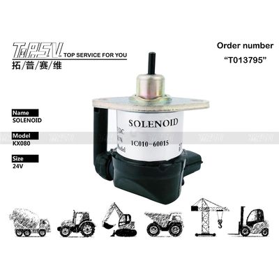 DC 24V Fuel Stop Solenoid 1C010-60015 KX080 อะไหล่ไฟฟ้าเครื่องขุด