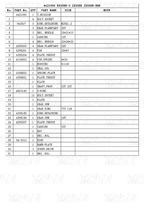 โบลท์บน Excavator Swing Drives แคทอลัก EX55UR-3 ZX55UR ZX55UR-HHE 4421990