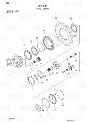 มอเตอร์สําหรับรถขุดฮิตาชิ รุ่น 9272927 ZX70-3