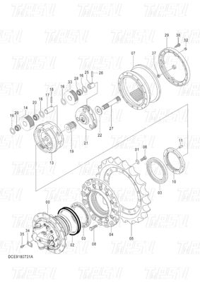 OEM อะไหล่เครื่องขุด เครื่องลดดาวจรวด ระบบคัดลอกสําหรับเครื่องจักร / พลังงาน / อุตสาหกรรมเหมืองแร่ 9180731 ZX120