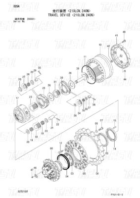 9250188 9269199 สีที่กําหนดเอง ZX200-3 Excavator การเดินทาง