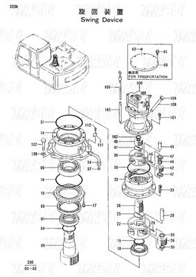 9111265 ภาระหนัก EX120-2 Excavator Swing Drive System Catalog ไฮดรอลิกมอเตอร์