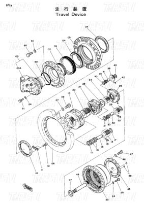 สีดํา EX200-1 ExcavatorTravel Drive Catalogue With Bolt on Installation 9066008 9080070 9096483 การใช้งานของเครื่องขุดดิน