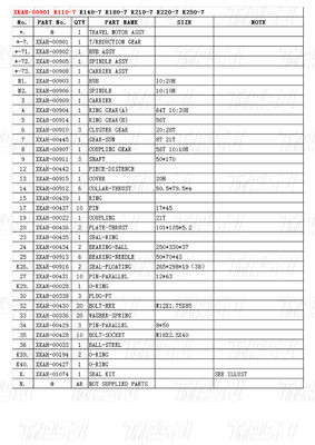 โบลท์บน XKAH-00901 R110M-7 Excavator Travel Drive Catalog Motor สําหรับการติดตั้งที่รวดเร็วและสะดวก