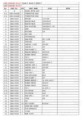 โบลท์บน 31N6-40041BG 31N6-40042BG R110M-7 Excavator Travel Drive Catalog กับเครื่องลดดาว