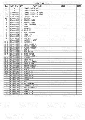 31Q6-40020 31Q6-40021 31Q6-40022 พลังงานเหมืองแร่ R220-9 Excavator Travel Drive Motor Catalog