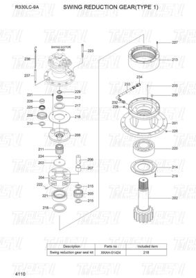 ดํา Planetary Reducer Excavator Swing Reducer Excavator มอเตอร์การเดินทาง