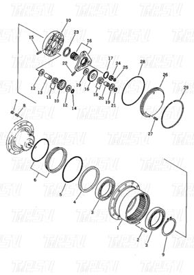 20N-60-41205 20N-60-31200 โบลท์บน PC15-1 เครื่องขุดเครื่องขับเคลื่อนสุดท้ายที่มีเครื่องลดดาว