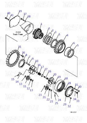 สีที่กําหนดเอง 708-8H-00320 PC360-7 Excavator Travel Drive Catalog Motor สีดําสําหรับการทํางาน