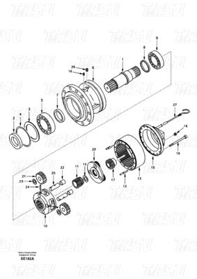 SA8230-27000 EC360 เครื่องขุด เครื่องขับเคลื่อนสวิง แคทอล์ก สีดํา