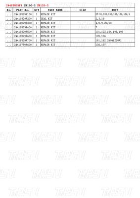 โบลท์-ออน 2441U829F1 SK120-3 Excavator Travel Drive Catalog มอเตอร์ที่เข้ากันได้กับเครื่อง excavator แบรนด์และรุ่นต่าง ๆ