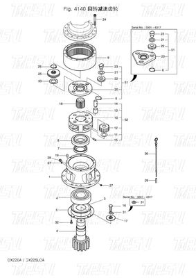 OEM Steel Bolt On Swing Motor สําหรับฮิตาชิ K1038203 130426-00010 130426-00010A DX225 เครื่องขุด