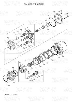 เหล็กหนัก K9007404 170402-00028 DX225 Excavator Travel Drive แคทอลัก Excavator Travel Motor