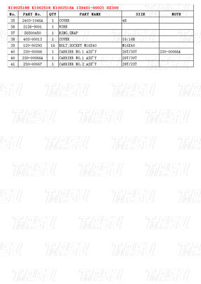 K1002518B K1002518 K1002518A 130401-00021 DX300 Excavator Swing Drive แคตอลอล์คที่มีความสามารถของรุ่น excavator ต่าง ๆ