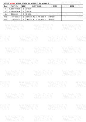K1003134 DX300 Excavator Travel Drive Catalog บอลท์บนสแตนเลสประกอบด้วยเครื่องลดดาว