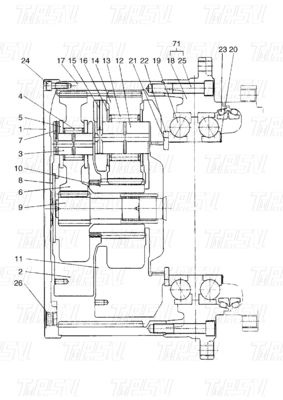 ดาวเคราะห์ 401-00005A DX420 Excavator Travel Drive แคตอลอล์กกับมอเตอร์สวิงไฮดรอลิก