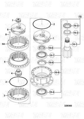 โบลท์ตามสั่งใน JRC0007 JS220 Excavator Swing Drive แคตอลอล์กในสต๊อก
