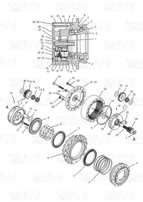 เหล็กประหยัด 114-1484 E320B Excavator Travel Drive Catalog มอเตอร์ไดรฟ์สําหรับพลังงาน / การทําเหมืองแร่