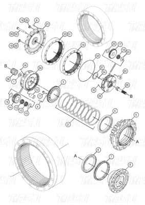 OEM เหล็ก 227-6949 296-6299 353-0611 523-0574 353-0615 E320D Excavator Travel Drive แคทอลักก์กล่องเกียร์