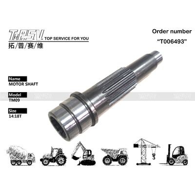 สี ดํา TM09 Excavator Travel Motor Shaft ส่วนปั๊มไฮดรอลิกสําหรับเครื่องจักร ซ่อมแซมและบํารุงรักษา