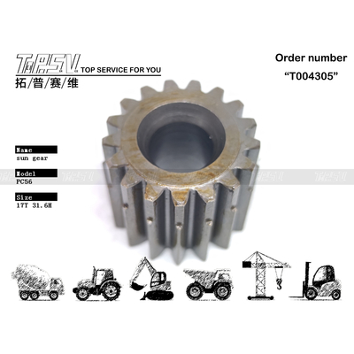 View Image PC56 Excavator Swing 2 Stage Sun Gear ในเครื่องจักรขุดดินที่มีวัสดุเหล็ก