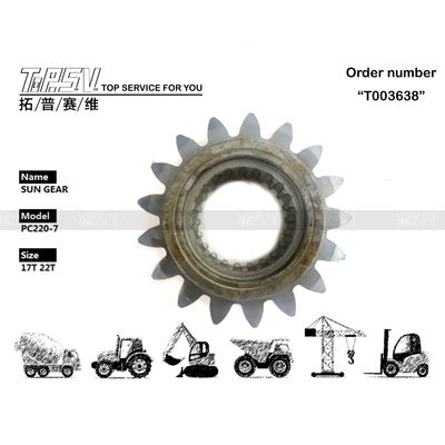 206-26-71410 ความทนทานสูง PC220-7 Excavator Swing 1 Stage Sun Gear การติดตั้งง่าย การบํารุงรักษาด้วยน้ํามันเกียร์ที่เหมาะสม