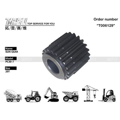 FUFRP-1159-08 ความละเอียดสูง PC30-7 Excavator Travel 2 Stage แจกแสงแดด สีดํา