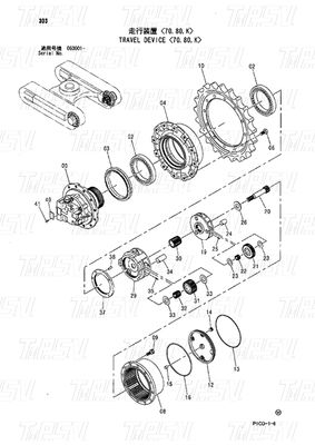 Good price แผนการขับเคลื่อนการเดินทางเหล็กสําหรับเครื่องขุด แปลงน้ําหนักที่แตกต่างกัน รูปแบบ 9224123 9224241 ZX70 ออนไลน์