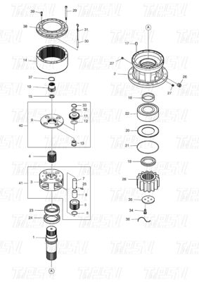 Good price K1002518B K1002518 K1002518A 130401-00021 DX300 Excavator Swing Drive แคตอลอล์คที่มีความสามารถของรุ่น excavator ต่าง ๆ ออนไลน์