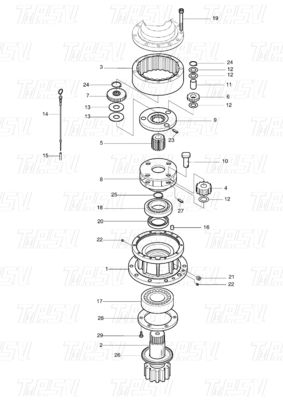 Good price 404-00062 DH150-7 Excavator Swing Drive แคทอลัก มอเตอร์สําหรับหลายยี่ห้อและรุ่น ออนไลน์