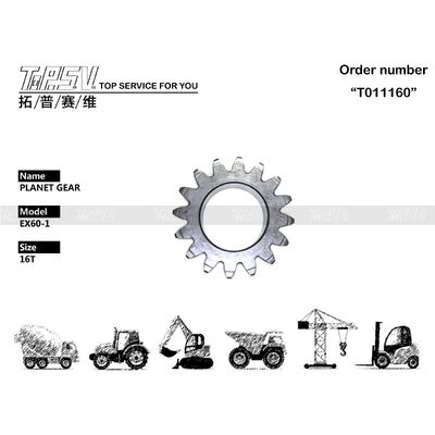 3036285 ความเหมาะสมทั่วไป EX60-1 Excavator Swing 1 Stage Planetary Gear With Reduced Rotary Gear เครื่องขุดหิน